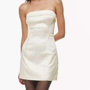 Sunday Best Shimmer Satin Tube Dress Strapless